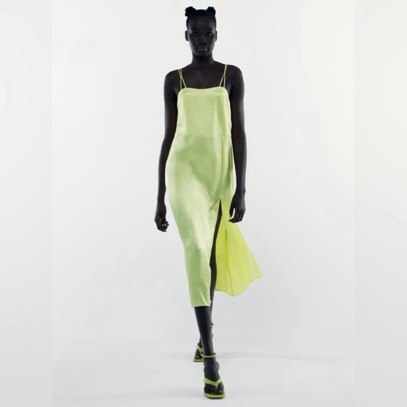 Satin Midi Slip Dress - Picture 4 of 4